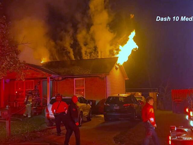 A house fire on Bridgette Drive on Oct. 31, 2025. (Dash 10 Media)