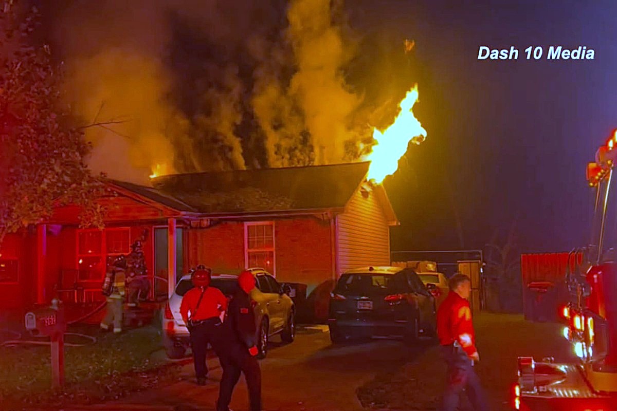A house fire on Bridgette Drive on Oct. 31, 2025. (Dash 10 Media)