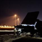 U.S. Army Soldiers from 1st Battalion, 1st Air Defense Artillery Regiment, 38th Air Defense Artillery Brigade emplace a Patriot radar system under night conditions, July 19, 2025. (Contributed by U.S. Army)