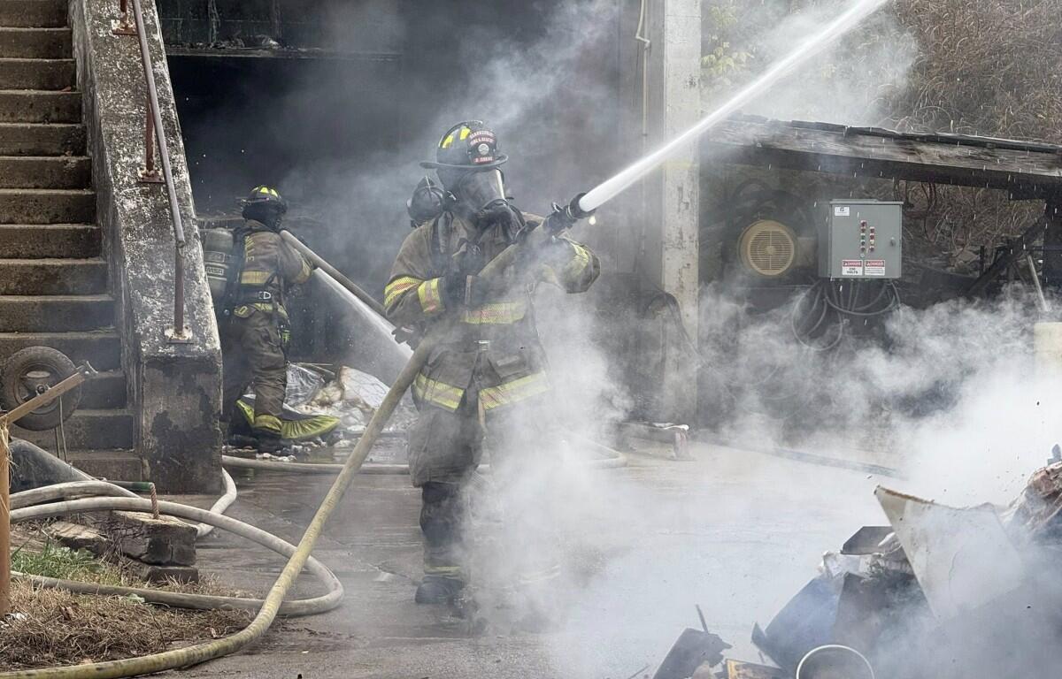 A trailer full of trash caught fire at the Bi-County Transfer Station on Highway Drive on Nov. 7, 2025. (Clarksville Fire Rescue, contributed)