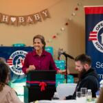 Tennessee First Lady Maria Lee, left, chats with new and expectant parents during the Operation Homefront event on Nov. 4, 2025, in Clarksville. (Operation Homefront, contributed)