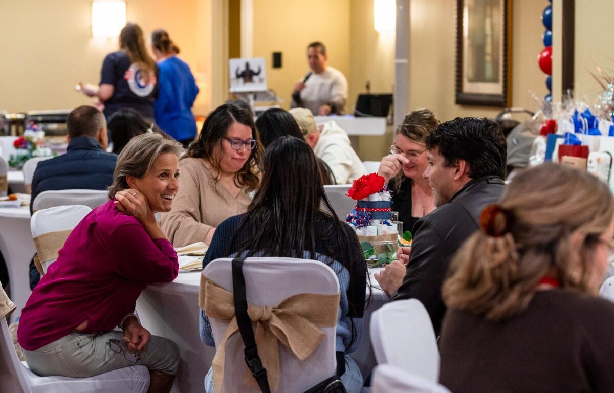 Tennessee First Lady Maria Lee, left, chats with new and expectant parents during the Operation Homefront event on Nov. 4, 2025, in Clarksville. (Operation Homefront, contributed)