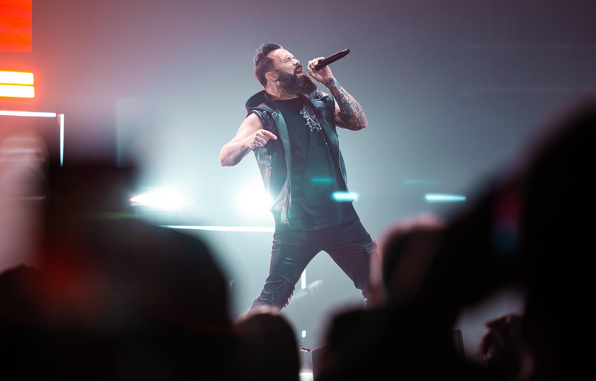 Skillet performs during the Awakening Tour at F&M Bank Arena on November 22, 2025. (Wesley Irvin)