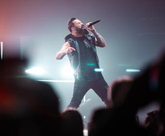 Skillet performs during the Awakening Tour at F&M Bank Arena on November 22, 2025. (Wesley Irvin)