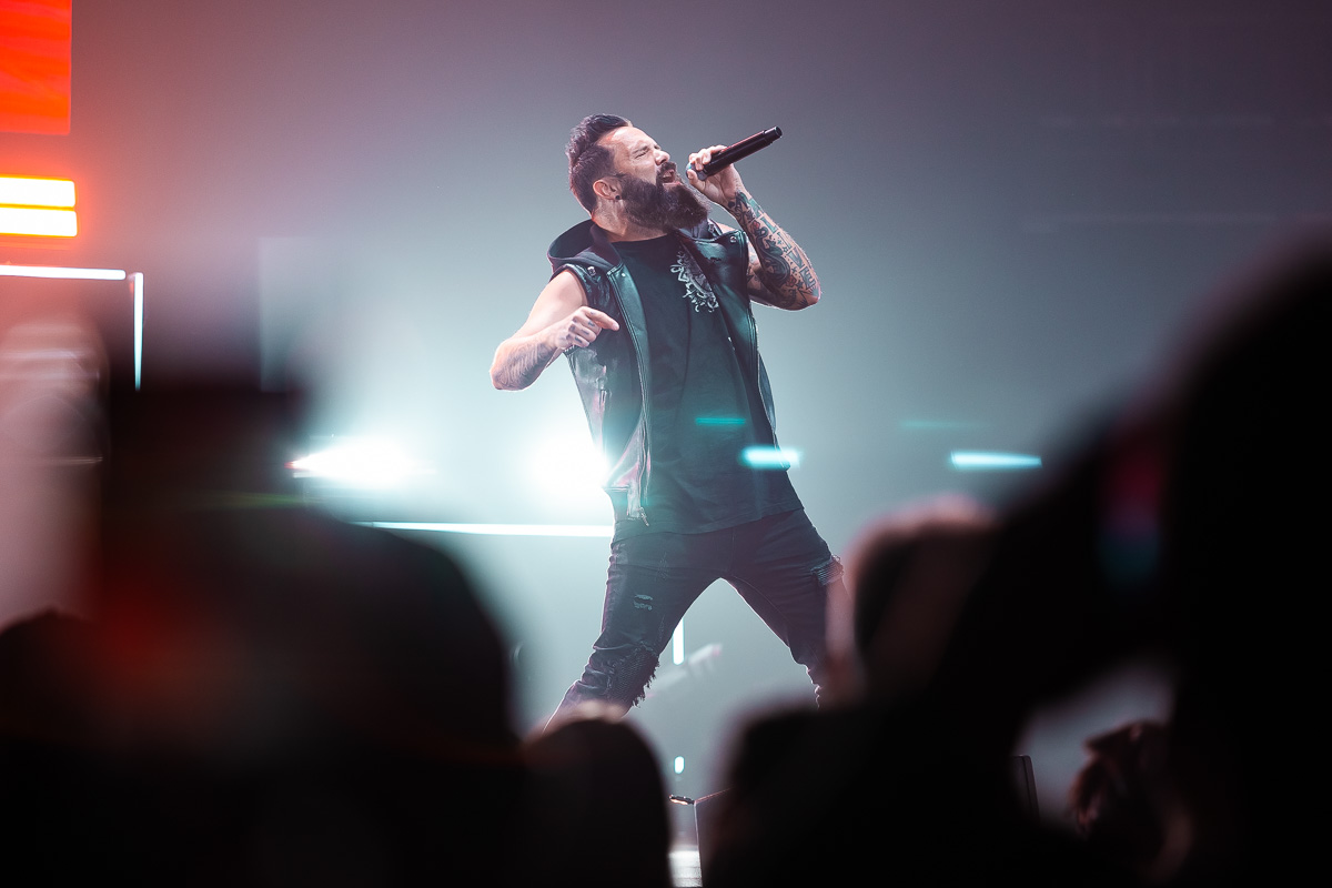 Skillet performs during the Awakening Tour at F&M Bank Arena on November 22, 2025. (Wesley Irvin)