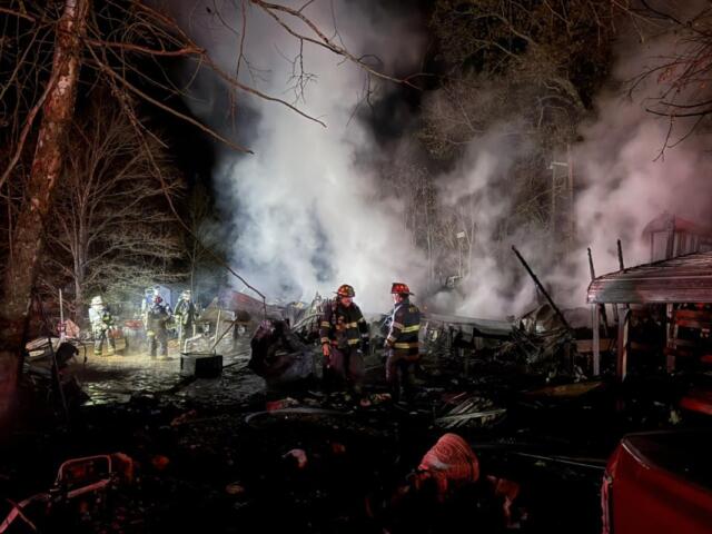 A house fire on Dailey Road in Woodlawn on Nov. 12, 2025. (Montgomery County Fire Service, contributed)