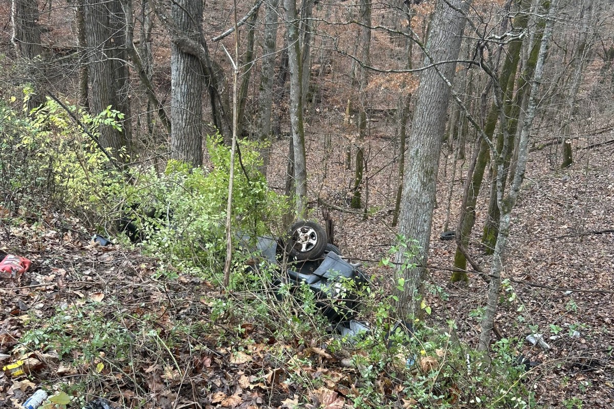 Car rolled over into an embankment on Whitfield Road. (CPD Contributed)