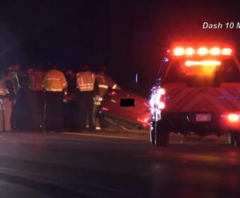 A multi-vehicle wreck on the 101st Airborne Division Parkway on Dec. 19, 2025. (Enrique Hernandez, Dash 10 Media)