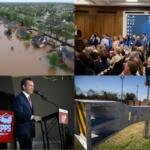 Clockwise from the top left, Woodstock flooding, state hospital hearing, Gary the Guardrail and Matt Van Epps.
