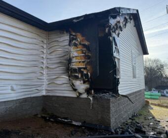 A home on Creekside Drive was heavily damaged in a fire on Dec. 31, 2025. (Clarksville Fire Rescue, contributed)