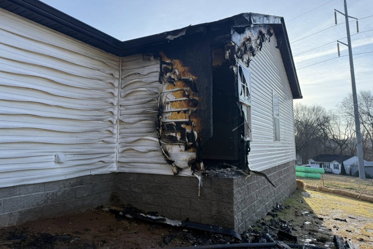 A home on Creekside Drive was heavily damaged in a fire on Dec. 31, 2025. (Clarksville Fire Rescue, contributed)