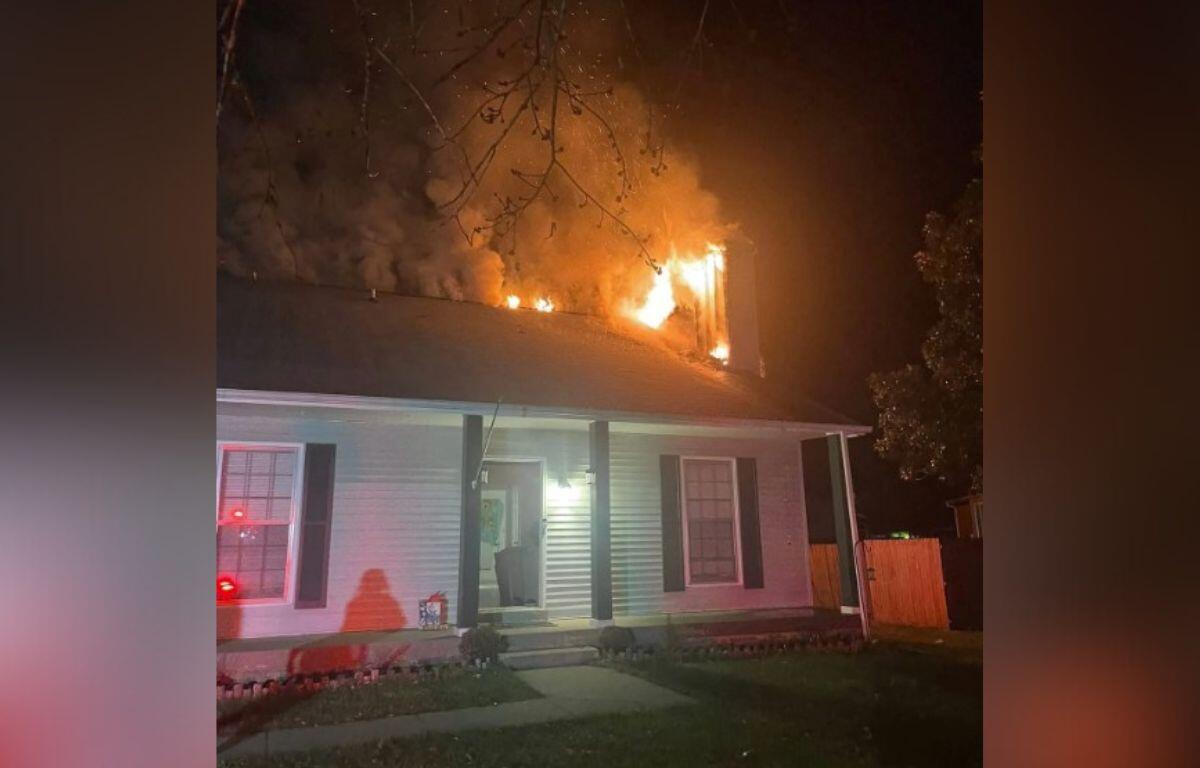 A house fire on Tobacco Road on Dec. 24, 2025. (Courtesy Amber Coeville via WKRN)