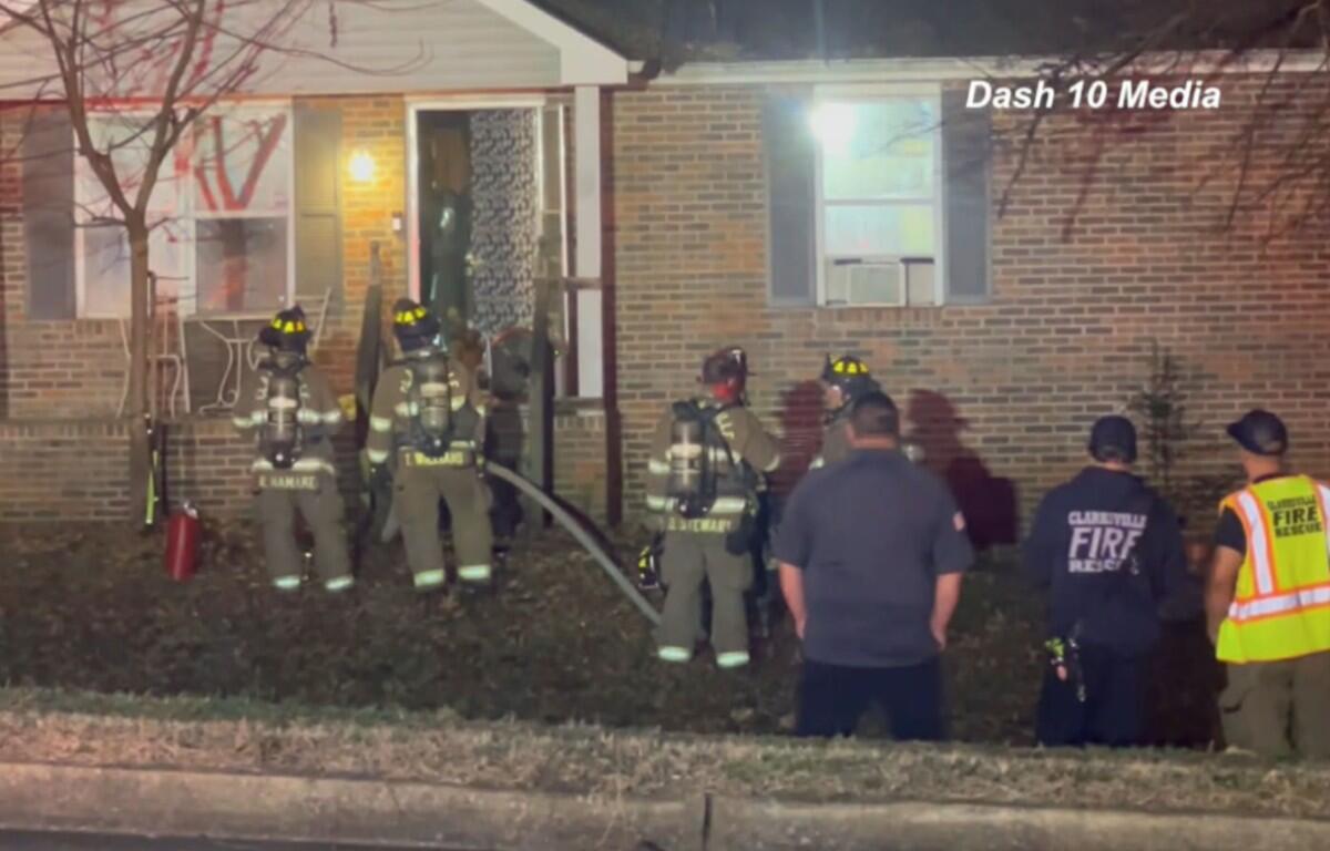 A house on Peachers Mill Road caught fire on Dec. 28, 2025. (Dash 10 Media)