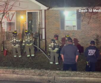 A house on Peachers Mill Road caught fire on Dec. 28, 2025. (Dash 10 Media)