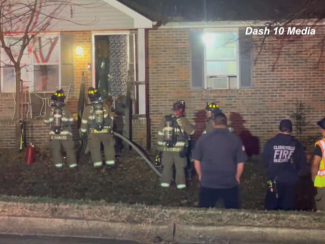 A house on Peachers Mill Road caught fire on Dec. 28, 2025. (Dash 10 Media)