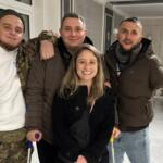 Andrea Lee, front, with wounded Ukrainian soldiers in 2024. (Andrea Lee, contributed)