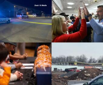 Clockwise from the top left, Thanksgiving day shooting, Van Epps victory, Freedom Elementary and UT signing.