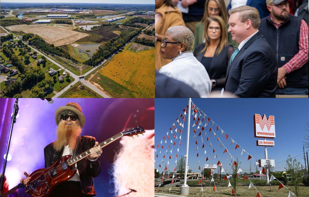 Clockwise from the top left, T.RAD site, Michael Lankford, Whataburger and ZZ Top.