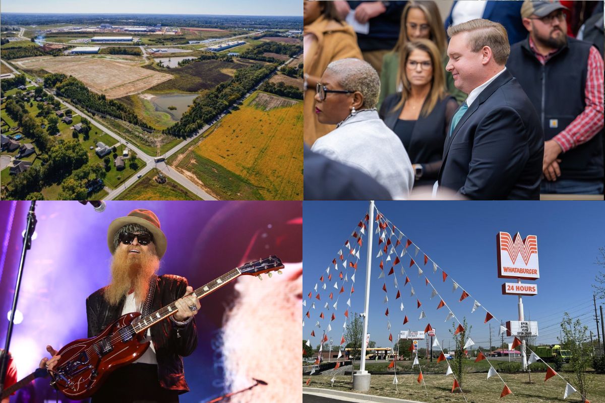 Clockwise from the top left, T.RAD site, Michael Lankford, Whataburger and ZZ Top.