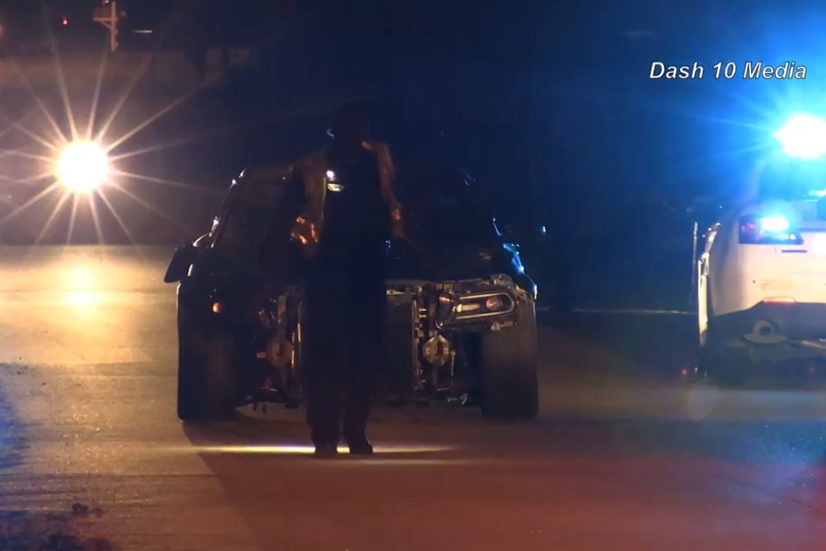 A pedestrian was hit by a car on Virginia Terrace on Dec. 6, 2025. (Enrique Hernandez, Dash 10 Media)