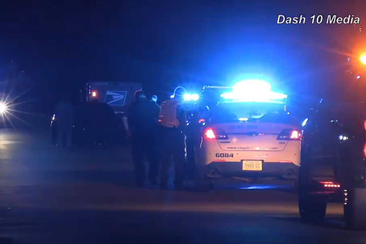 A USPS Postal worker was hit by a car on Virginia Terrace on Dec. 6, 2025. (Enrique Hernandez, Dash 10 Media)