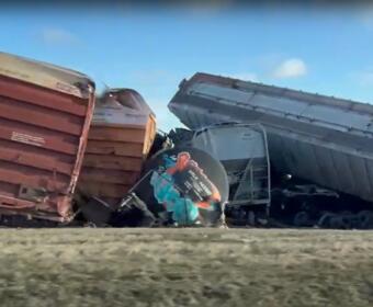 Train derailment in Trenton, Kentucky, on Dec. 30, 2025. (Contributed by Lt. Patrick Turner)