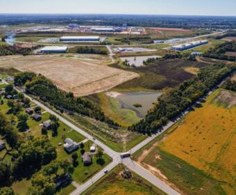 The T.RAD site, shown pad-ready at the left, at the Corporate Business Park. (CMC IDB, contributed)