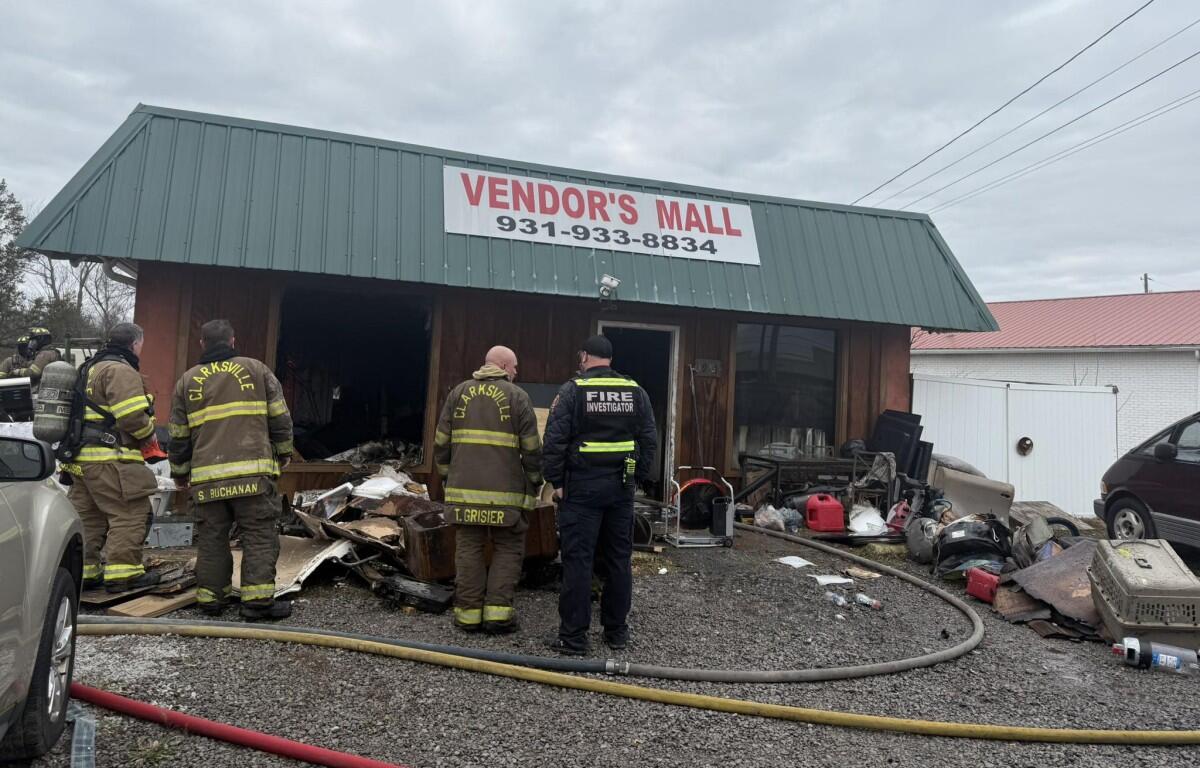 Vendor's Mall on Fort Campbell Boulevard had a fire on Dec. 16, 2025. (Clarksville Fire Rescue, contributed)