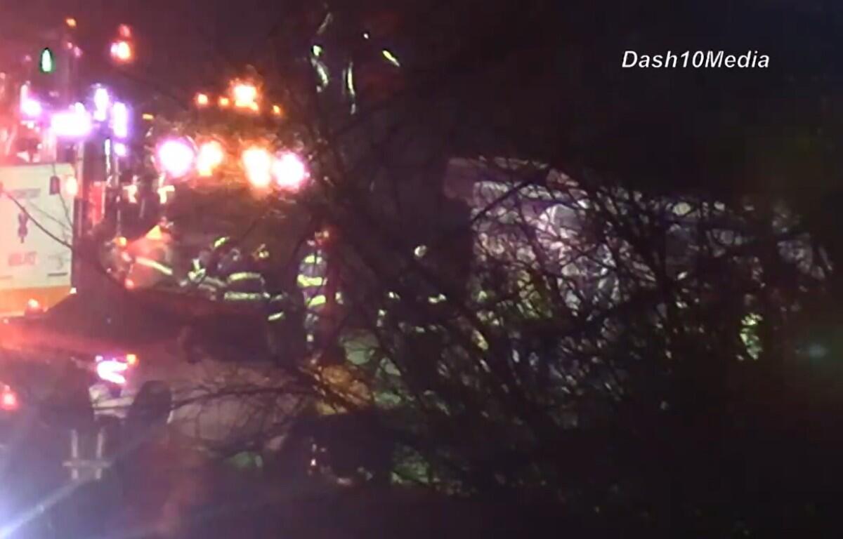 A semi rollover crash on Interstate 24 on Dec. 8, 2025. (Dash 10 Media)