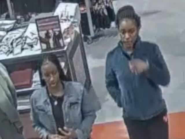 Surveillance video at Dick's Sporting Goods which captured images of the two unidentified females. (CPD Contributed)