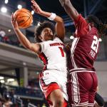 Austin Peay State University Govs' Zyree Collins goes up for a contested layup against EKU at F&M Bank Arena on Jan. 15, 2026. (Robert Smith, APSU Athletics, contributed)