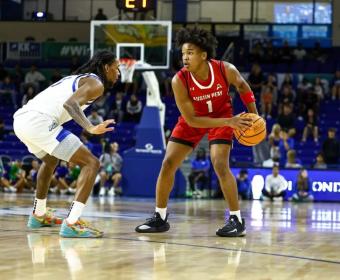 Austin Peay’s basketball team plays Florida Gulf Coast on Jan. 8, 2026, at Alico Arena in Fort Myers, Florida. (Alex Allard, APSU Athletics, contributed)