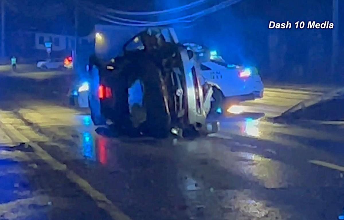 An SUV rolled over on Boot Hill on Jan. 10, 2026. (Ross St. Louis, Dash 10 Media)