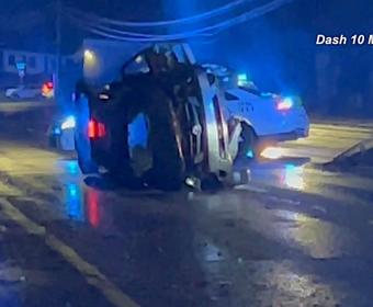 An SUV rolled over on Boot Hill on Jan. 10, 2026. (Ross St. Louis, Dash 10 Media)