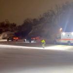 Three Jeep drivers with the all-volunteer Clarksville Jeep Crew tow a Montgomery County Emergency Medical Services ambulance up a hill on Springlot Road off of Warfield Boulevard during the ice storm on Jan. 25, 2026. (Lynn Yonts, Clarksville Jeep Crew, contributed)