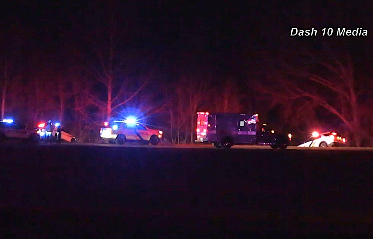 Two vehicles collided on Paul Huff Parkway on Jan. 1, 2026. (Enrique Hernandez, Dash 10 Media)