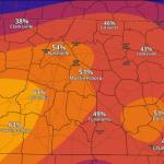 The chances of a quarter inch of ice in Middle Tennessee as of Jan. 22, 2026. (National Weather Service, contributed)