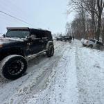 Members of the Clarksville Jeep Crew assist a vehicle stuck in the snow on Jan. 24, 2026. (Clarksville Jeep Crew, contributed)