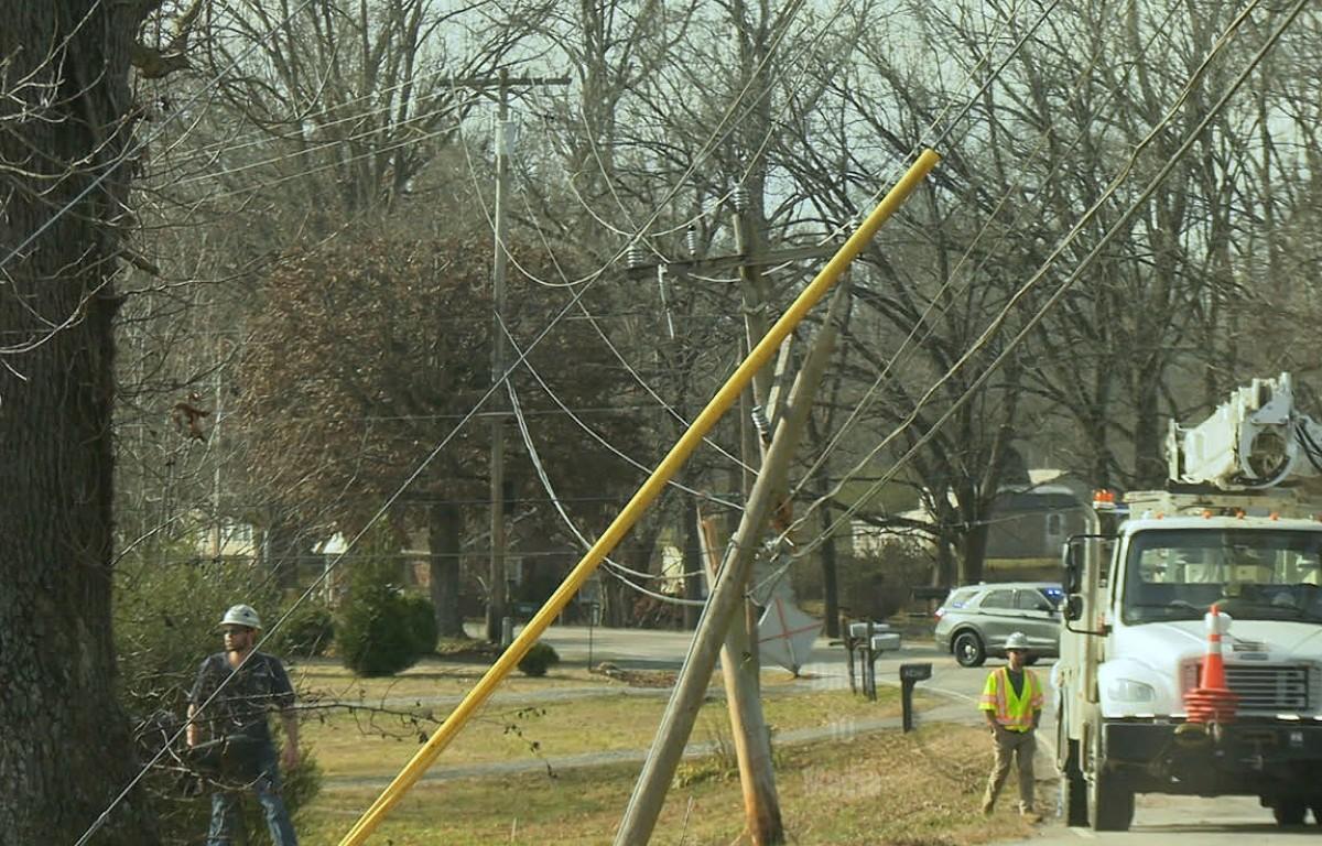 A vehicle crashed into a utility pole on North Liberty Church Road on Jan. 9, 2026. (Dash 10 Media)