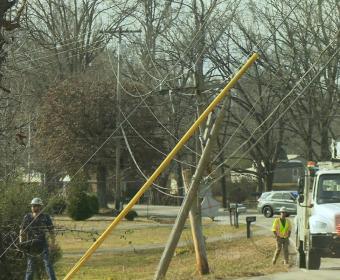 A vehicle crashed into a utility pole on North Liberty Church Road on Jan. 9, 2026. (Dash 10 Media)