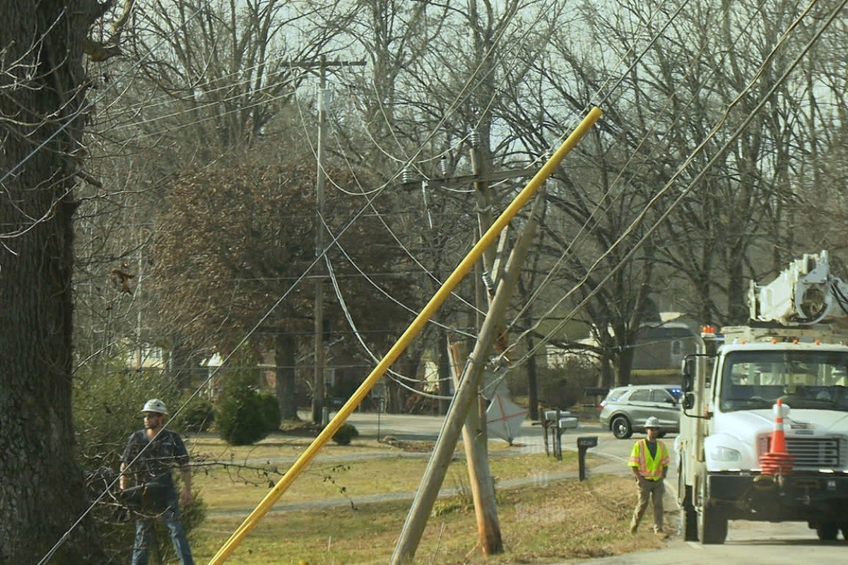 A vehicle crashed into a utility pole on North Liberty Church Road on Jan. 9, 2026. (Dash 10 Media)
