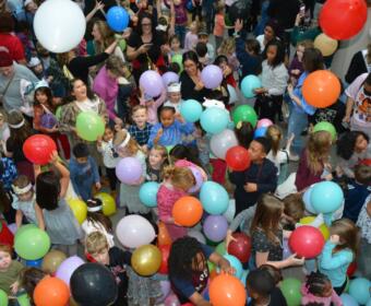 Guests enjoying the party at the Clarksville-Montgomery County Public Library Noon Year's Eve Celebration on Dec. 31, 2025. (Lee Erwin)