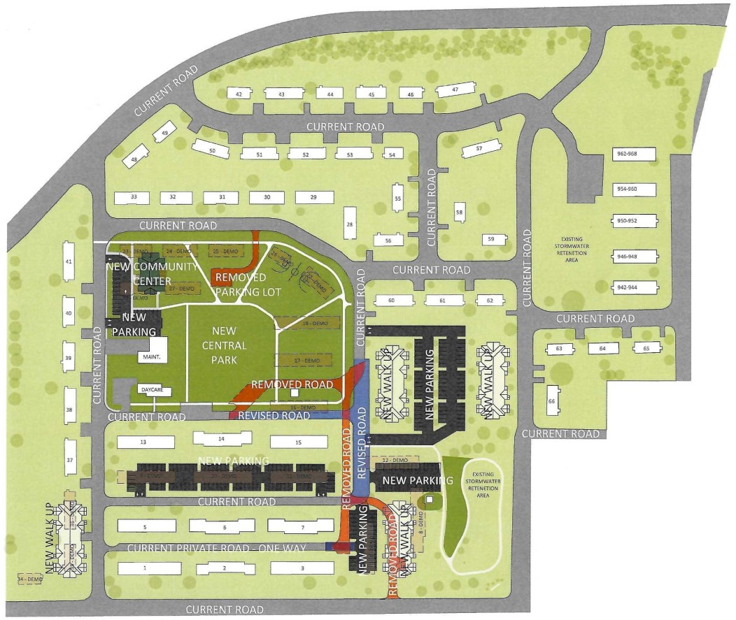 Lincoln Homes redevelopment site plan as of January 2026. (Clarksville Housing Authority, contributed)