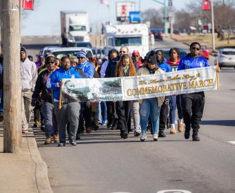 MLK Day March on College Street on January 19, 2026. (Wesley Irvin)