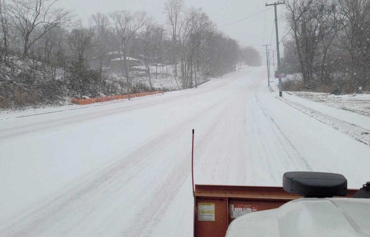 Snow and ice on Madison Street on Jan. 24, 2026. (City of Clarksville, contributed)