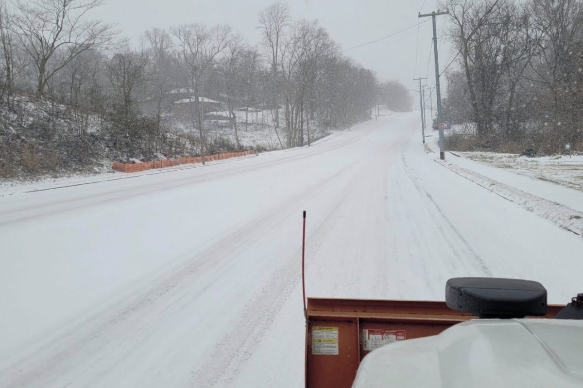 Snow and ice on Madison Street on Jan. 24, 2026. (City of Clarksville, contributed)