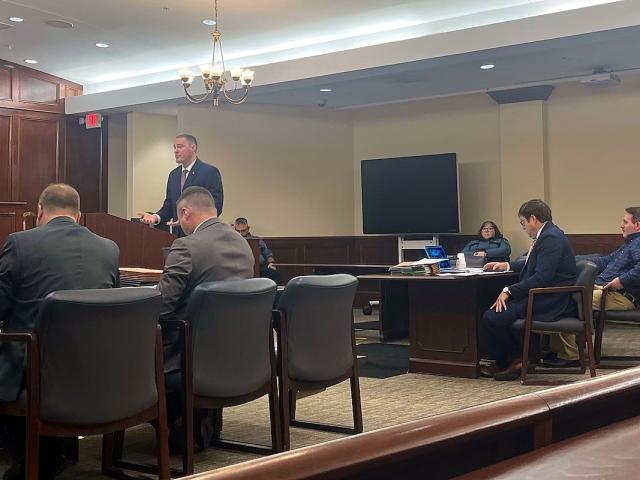 ADA Dilon Barker delivers opening arguments during the jury trial for John Vandal on Jan. 20, 2026. (Jazmin Logan)