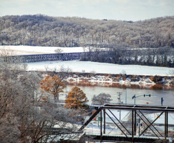 The Cumberland River after the snowstorm on January 27, 2025. (Wesley Irvin)