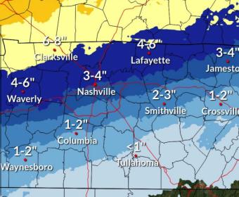 The snow totals forecast through Sunday evening as of Jan. 23, 2026. (National Weather Service, contributed)