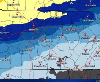 The snow totals forecast through Sunday evening as of Jan. 22, 2026. (National Weather Service, contributed)